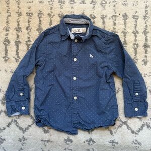 Kid’s Navy Blue Polka Dot Shirt, size 3-4